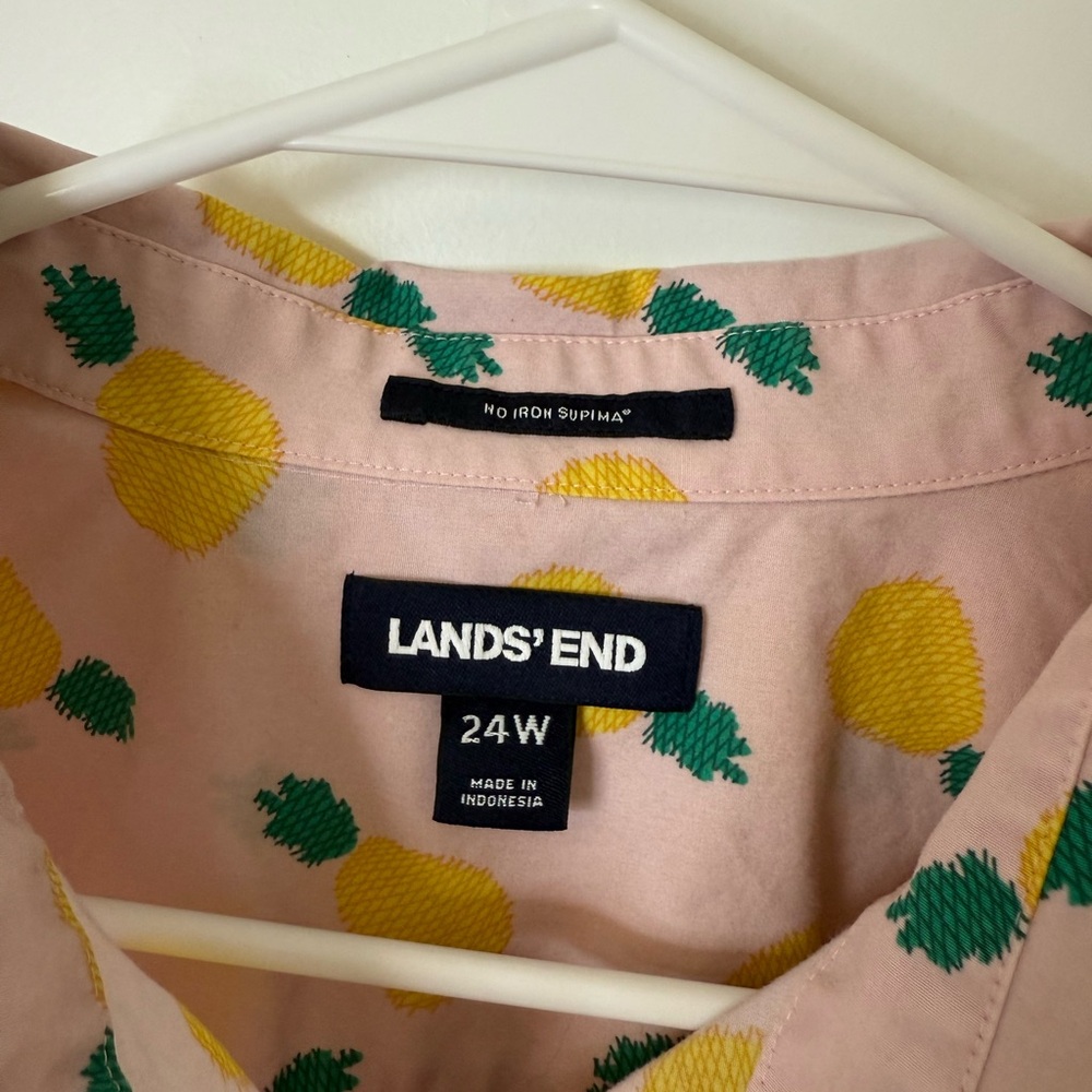 Lands End Pineapple Sleeveless Blouse - Picture 3 of 4